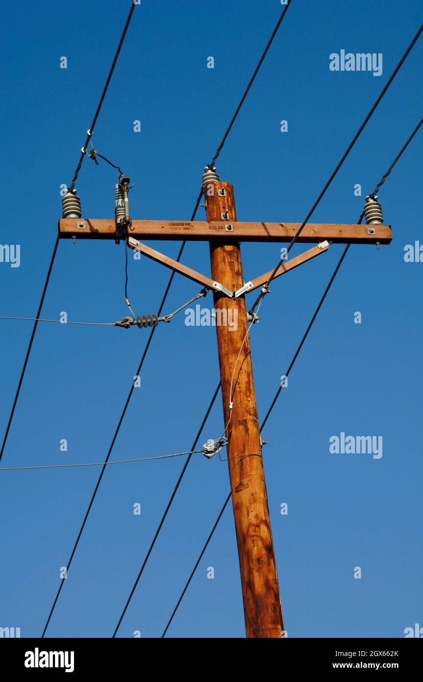 Electric pole. State of Missouri, United States. Stock Photo