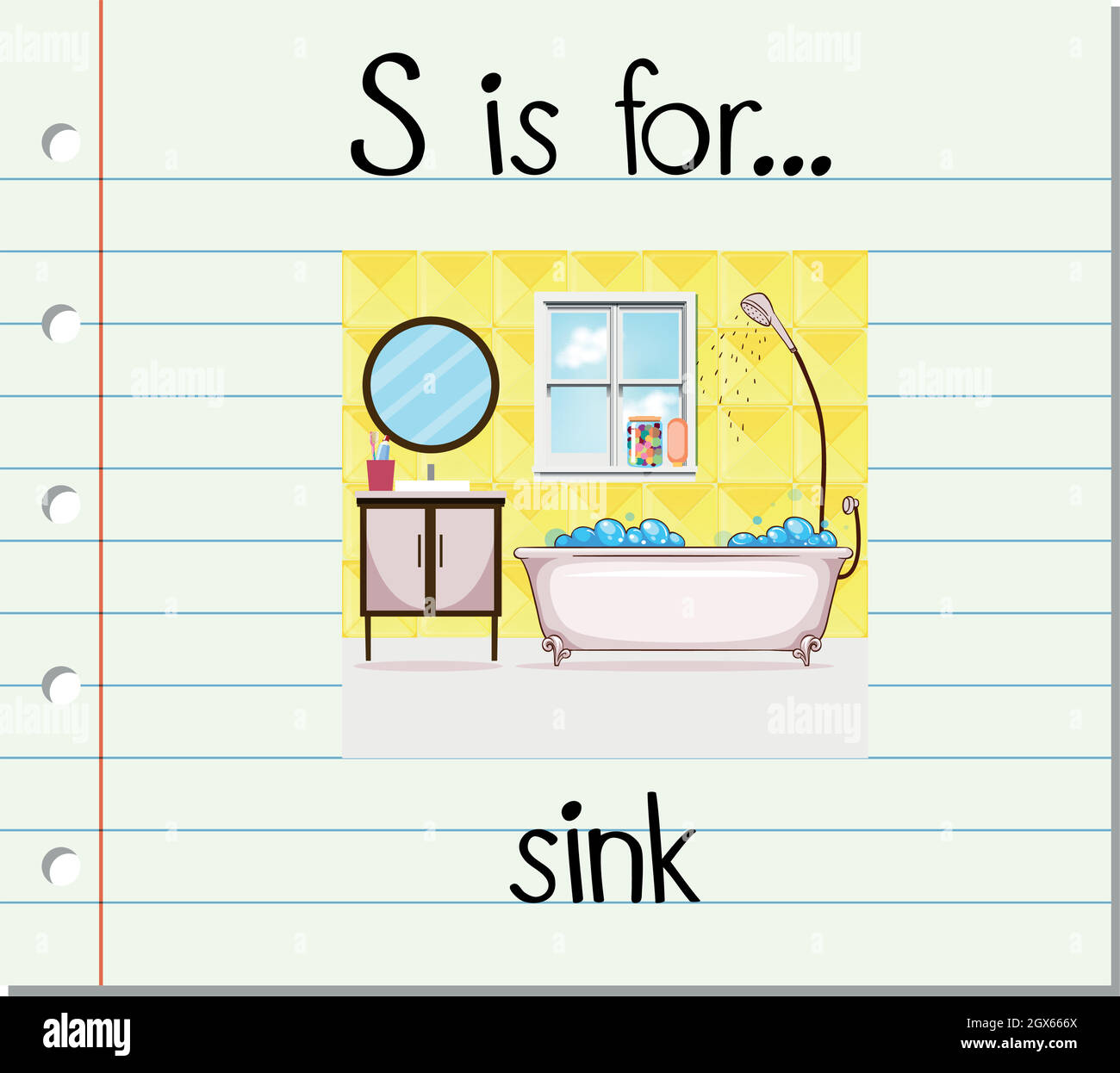 Flashcard letter S is for sink Stock Vector Image & Art - Alamy