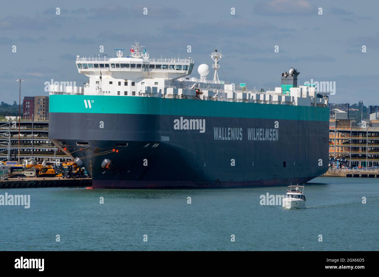 Wallenius wilhelmsen car transporter ship alongside at the port of