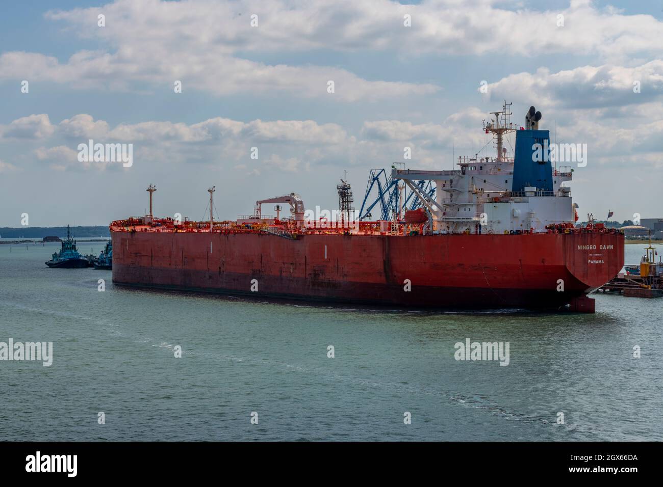 Large oil tanker ship at Farley marine terminal at the port of