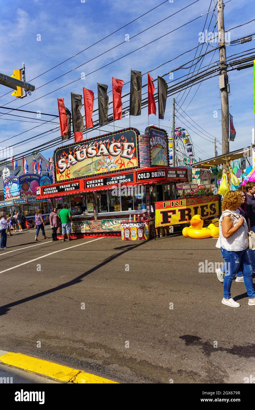 New Holland, PA, USA October 2, 2021 One of the many food stands