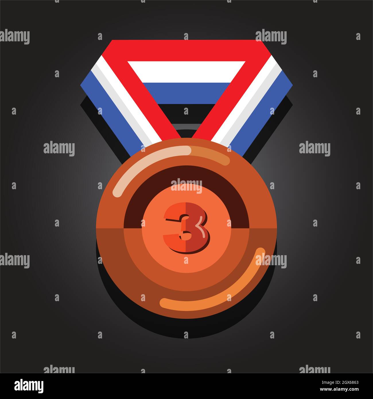 Bronze medal Flat design Stock Vector Image & Art Alamy