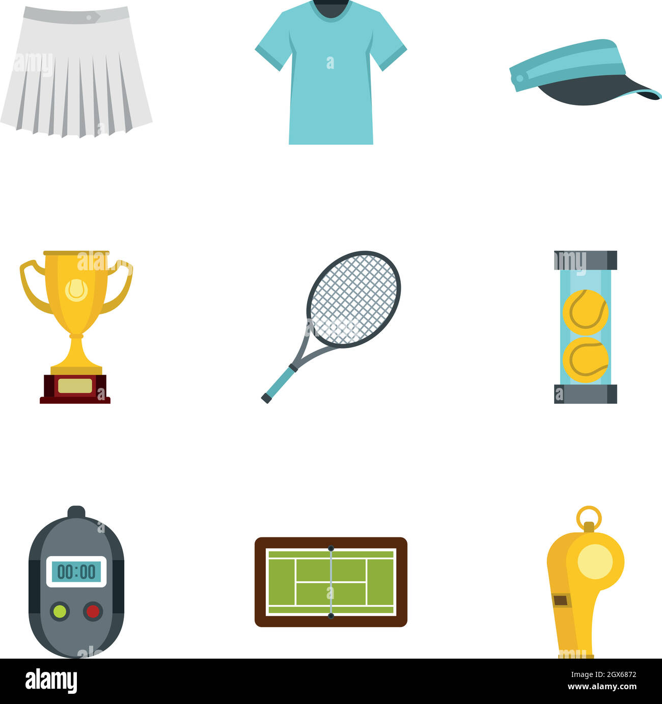 Big tennis icons set, flat style Stock Vector Image & Art - Alamy