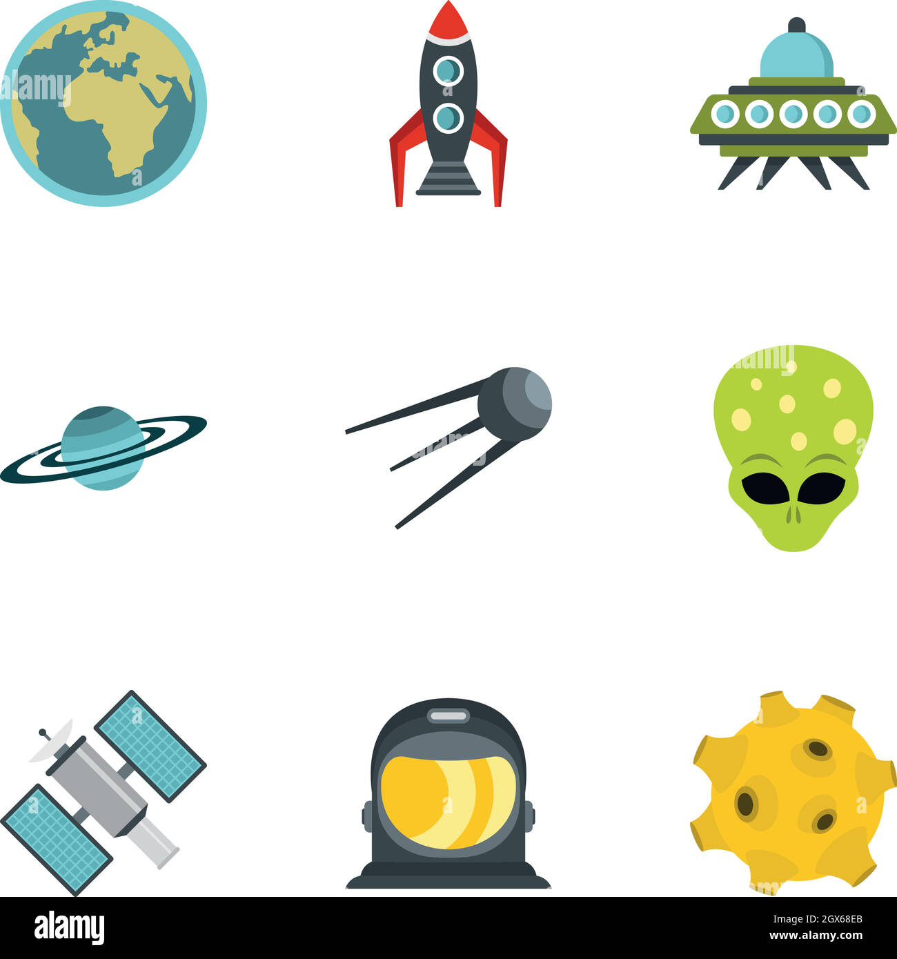 Cosmos icons set, flat style Stock Vector Image & Art - Alamy