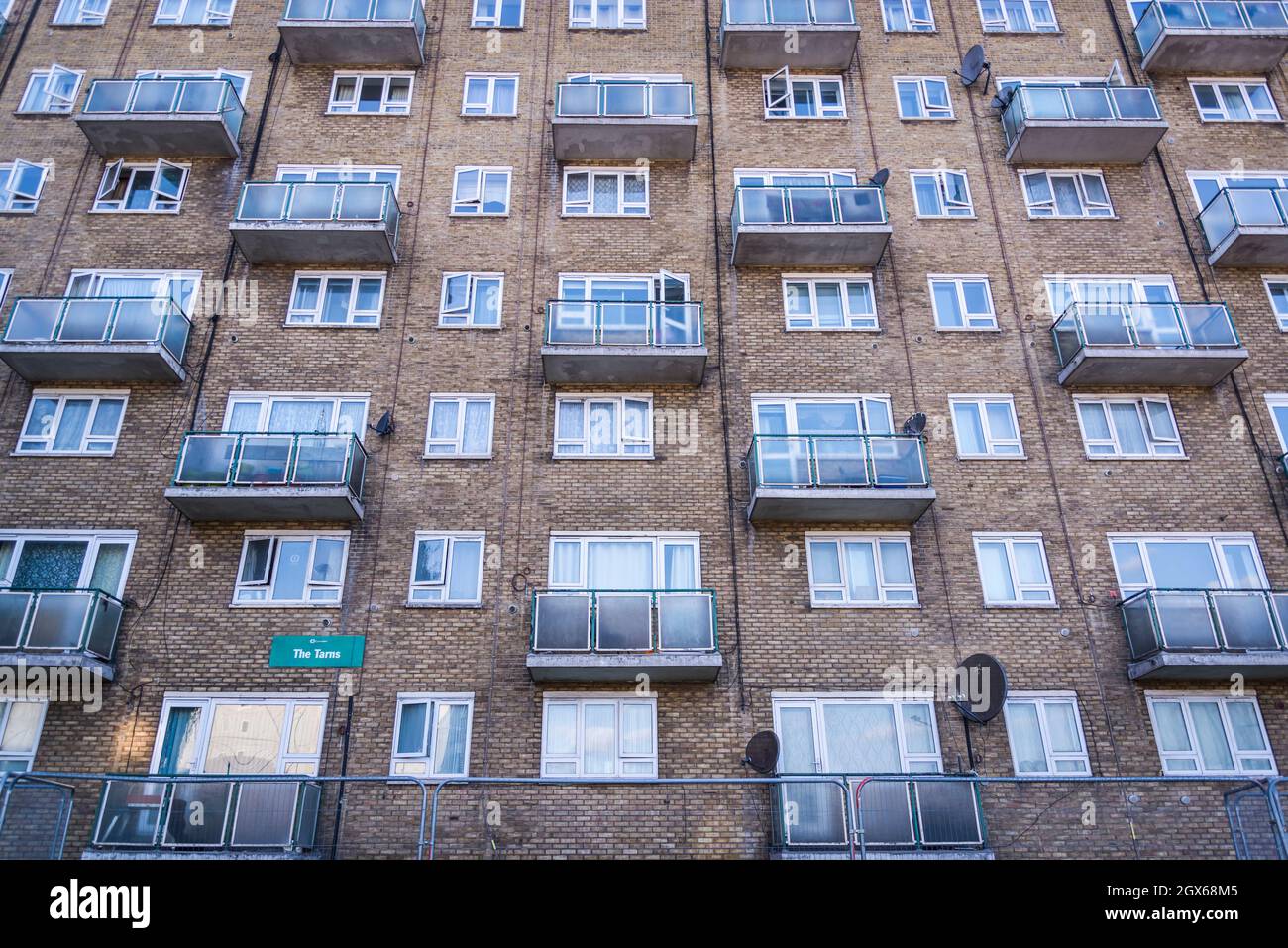 Council estate housing in Hampstead Road, Marylebone, NW1, London, England, UK Stock Photo