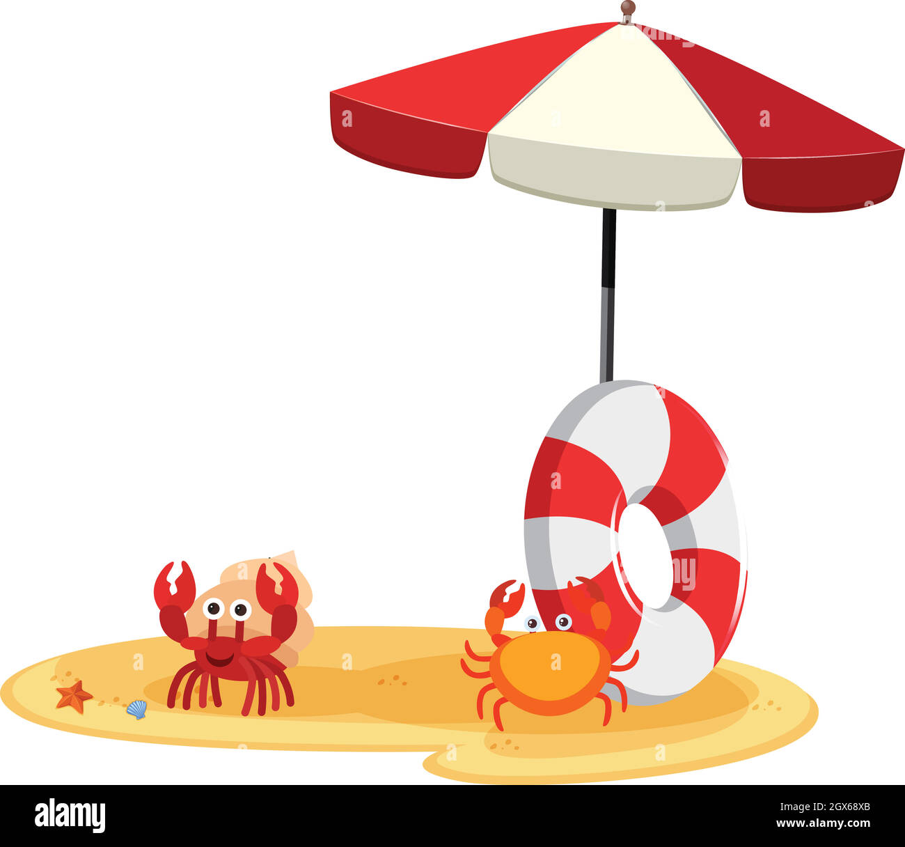 Sandy Beach and Beach Umbrella Stock Vector Image & Art - Alamy