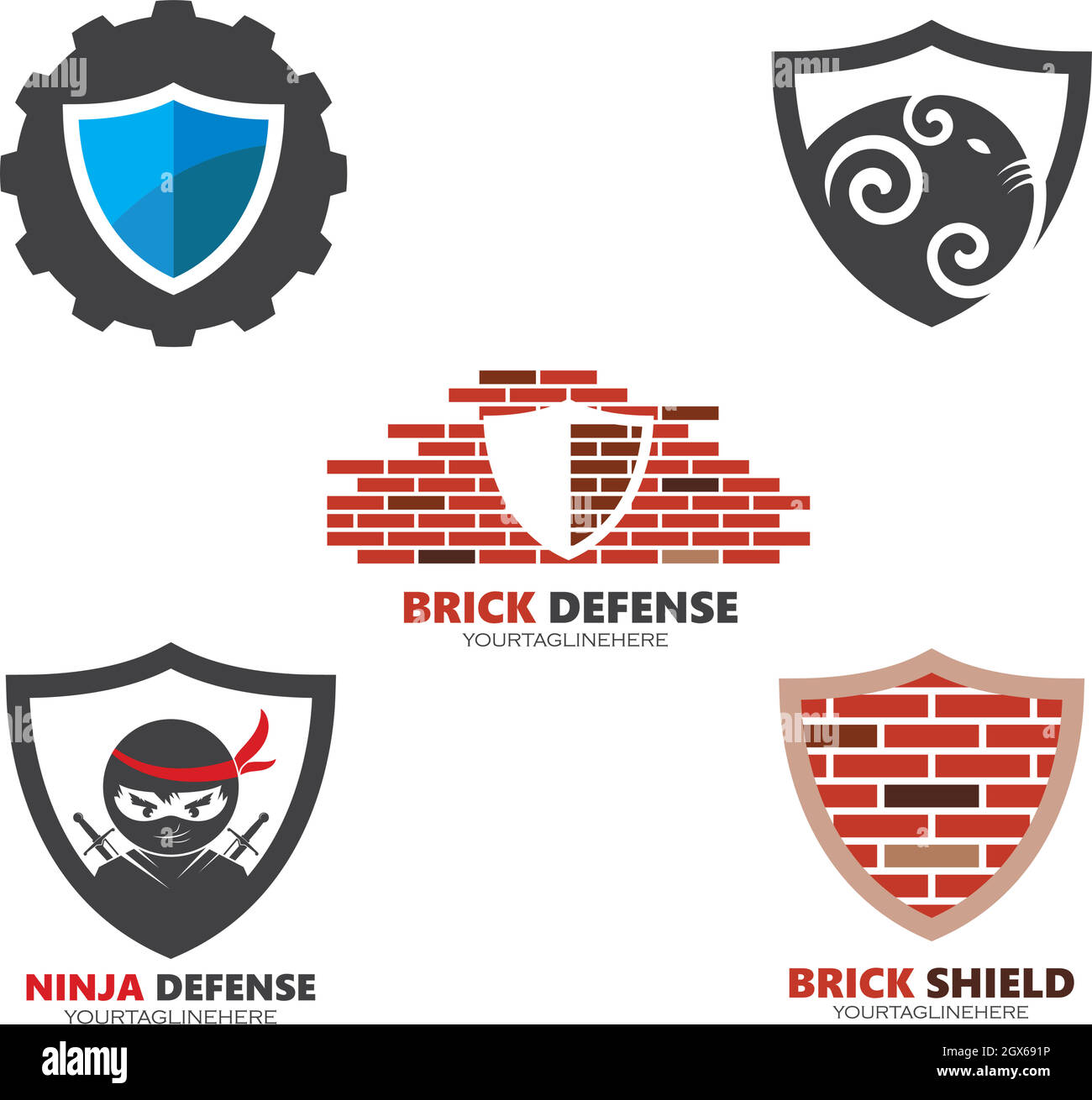 Shield symbol logo template vector Stock Vector