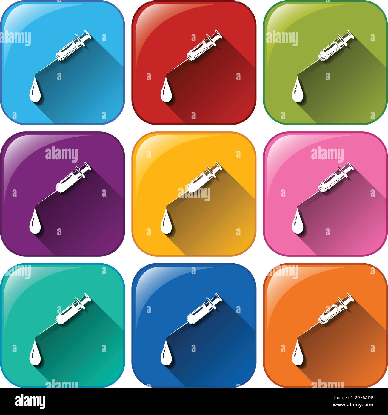 Buttons with injections Stock Vector