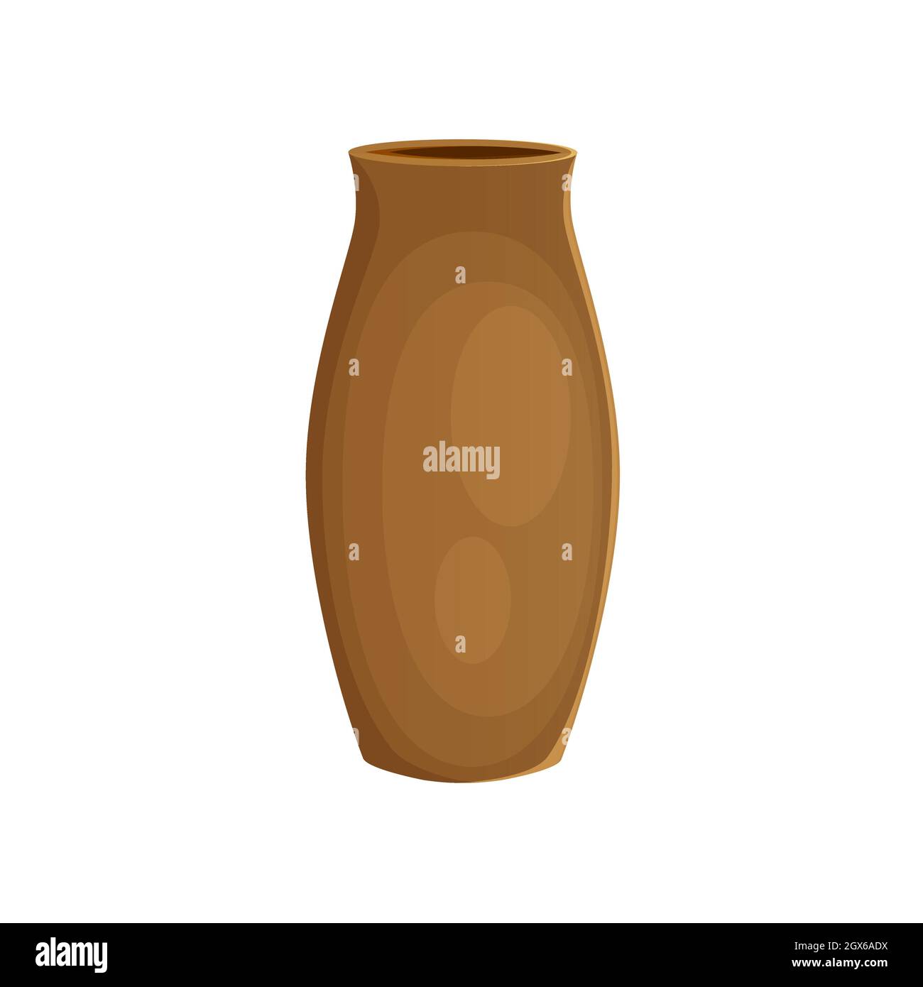 Earthenware ceramic vase brown color Stock Vector