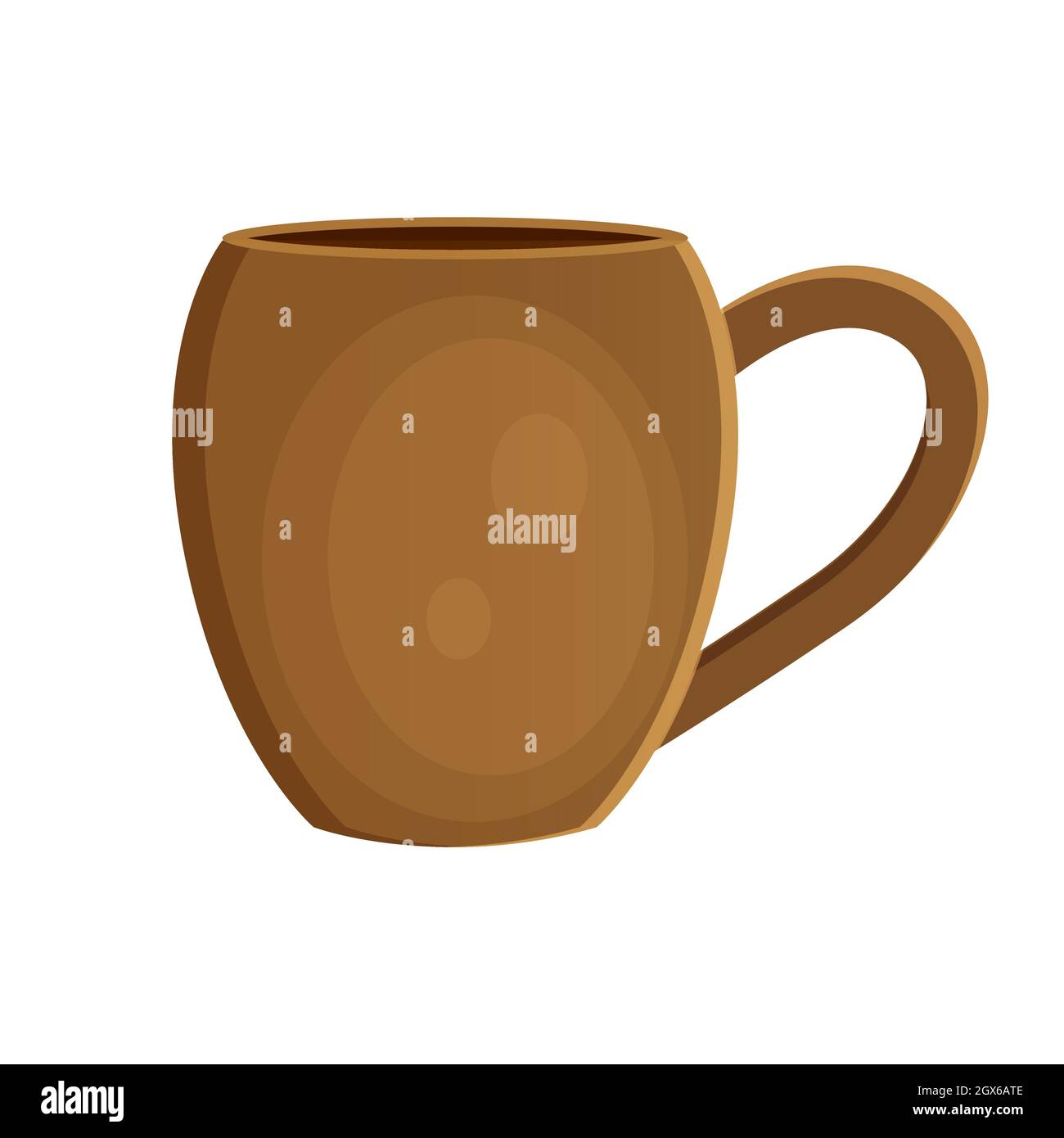 Earthenware ceramic cap brown color Stock Vector