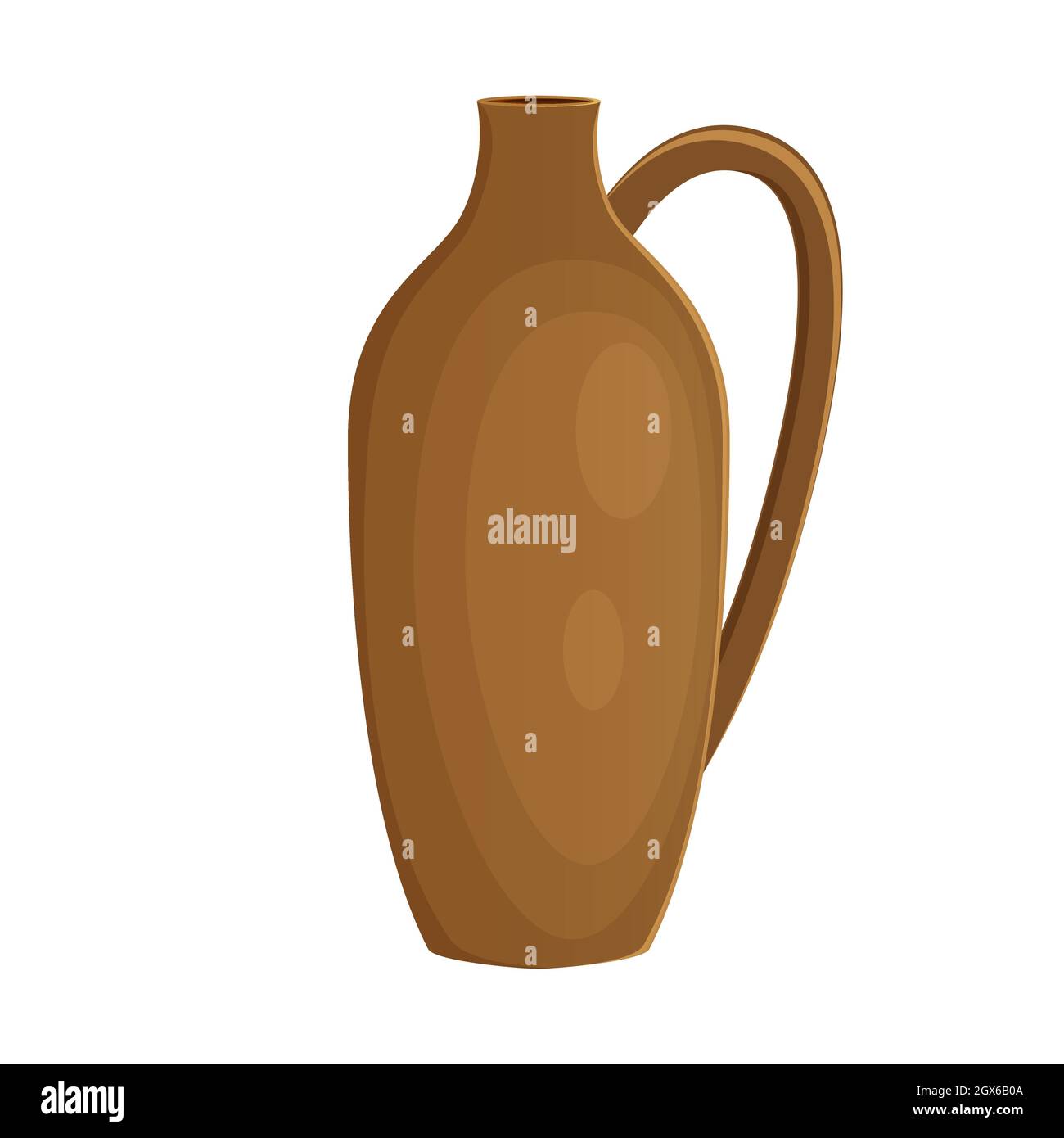 Earthenware ceramic jug brown color Stock Vector