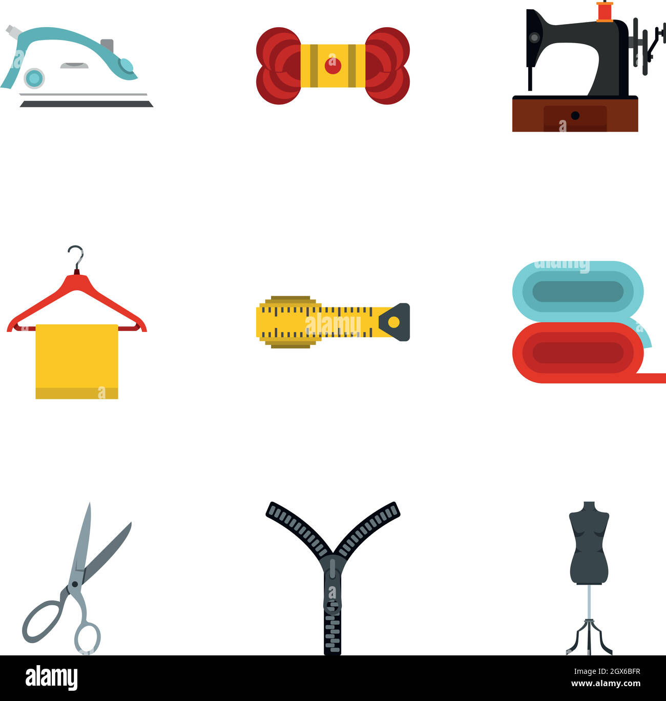 Sewing icons set, flat style Stock Vector Image & Art - Alamy