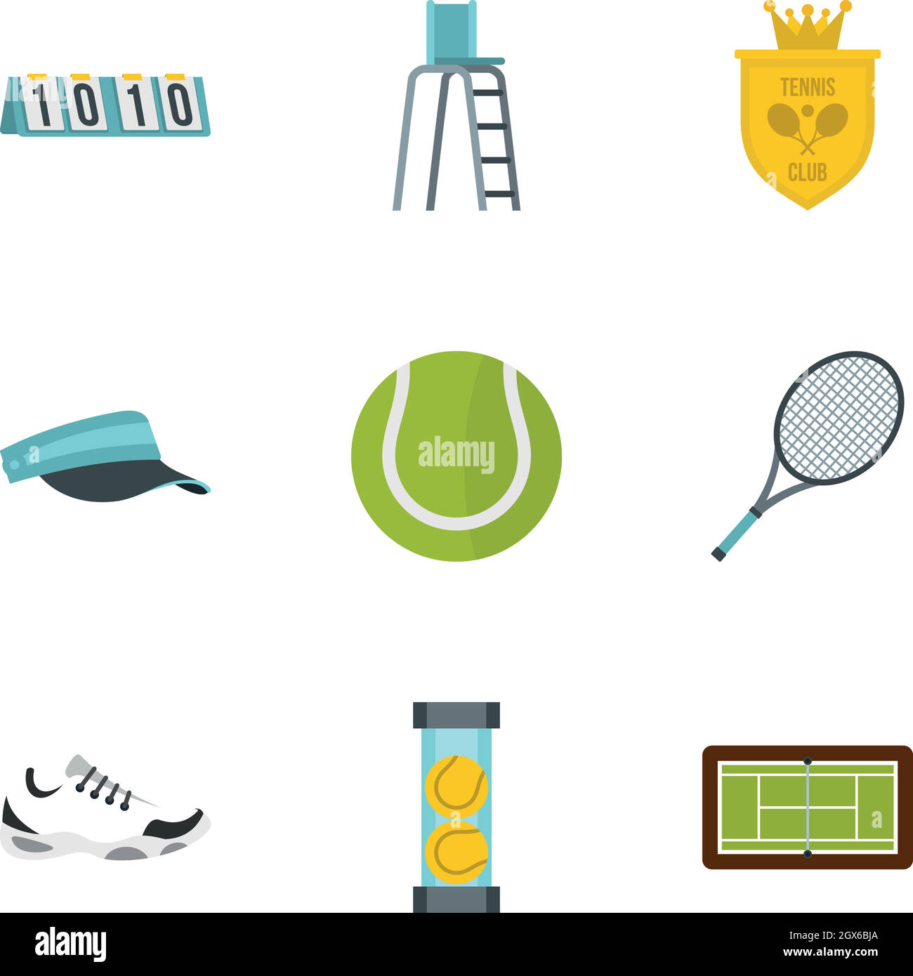 Tennis icons set, flat style Stock Vector Image & Art Alamy