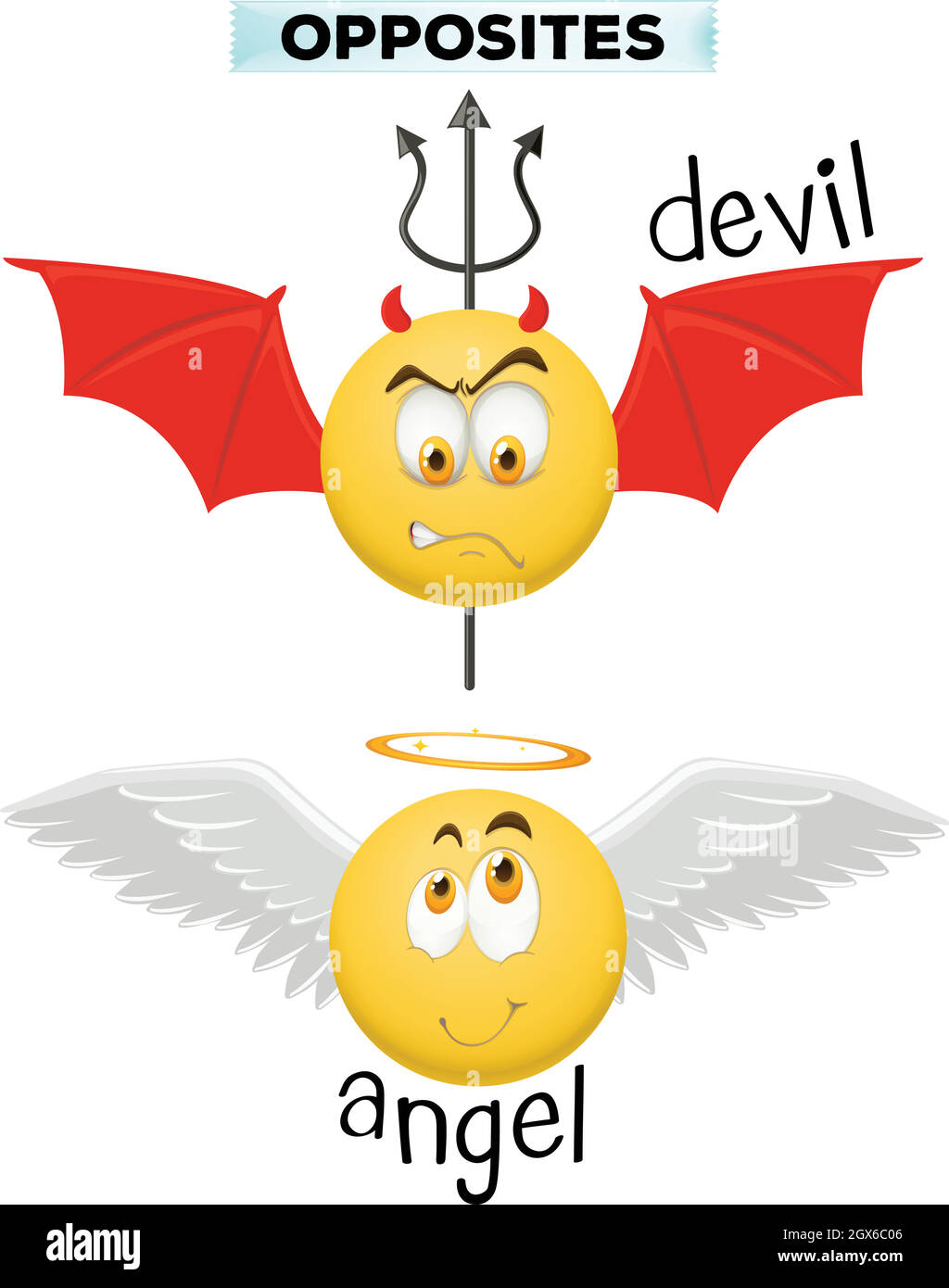 Opposite words with devil and angel Stock Vector Image & Art Alamy