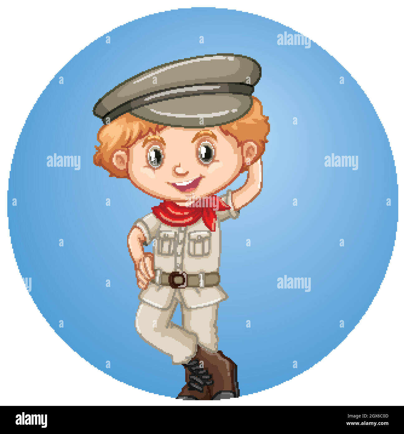 Happy boy on round background Stock Vector Image & Art - Alamy