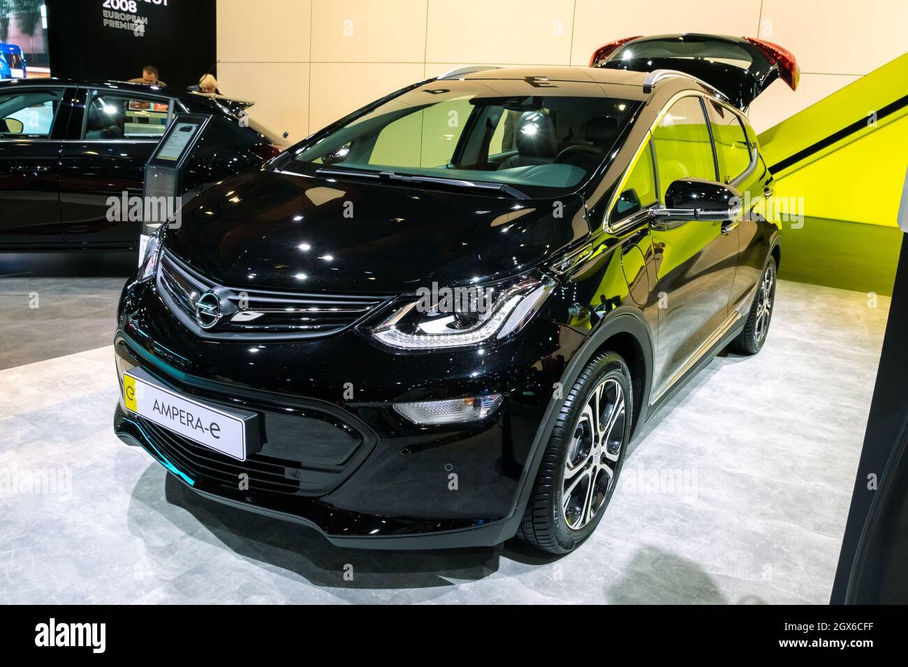 Opel Ampera-e electric car showcased at the Autosalon 2020 Motor Show. Brussels, Belgium - January 9, 2020. Stock Photo