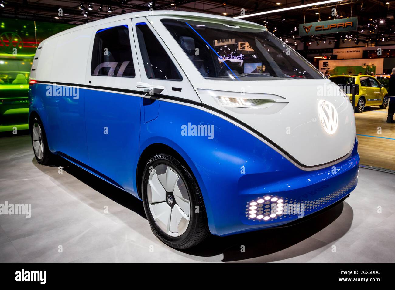 Volkswagen ID Buzz Cargo electric van showcased at the Autosalon 2020 Motor Show. Brussels, Belgium - January 9, 2020. Stock Photo