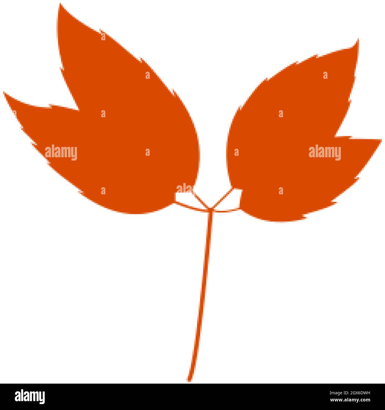 Flat leaf icon silhouette. Filled leaf glyph Stock Vector