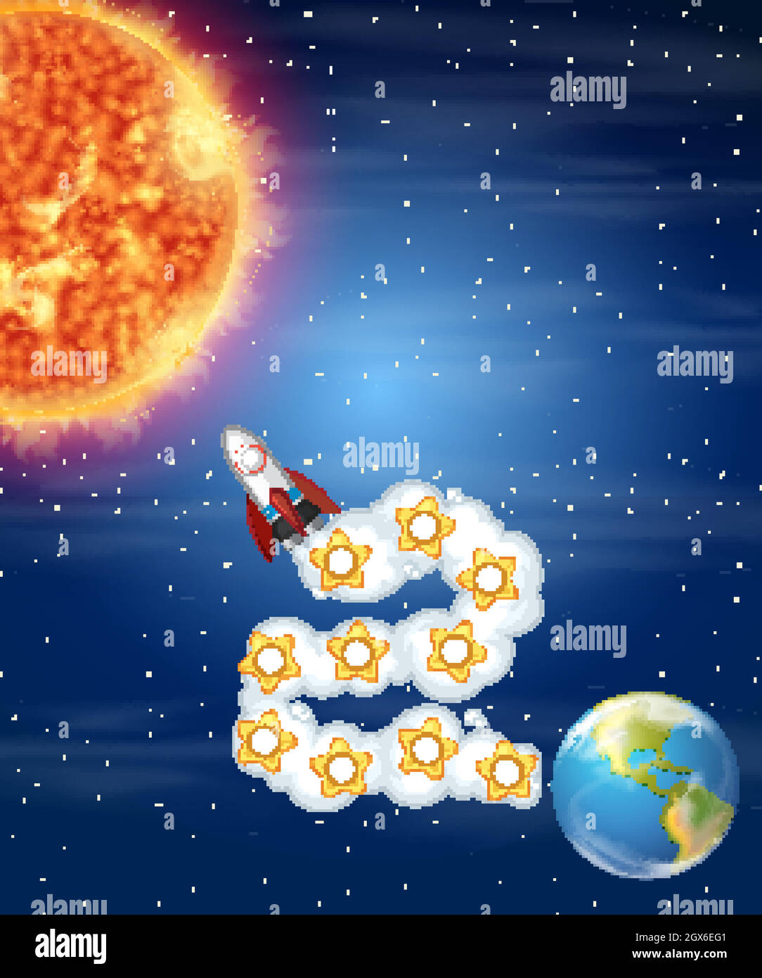 Rocket going out of the earth Stock Vector Image & Art Alamy