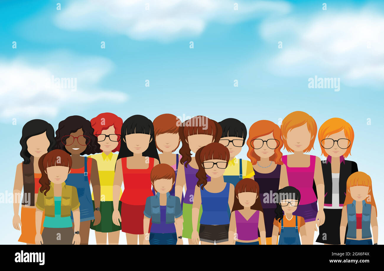 Set of female icons in flat style Stock Vector Image & Art - Alamy