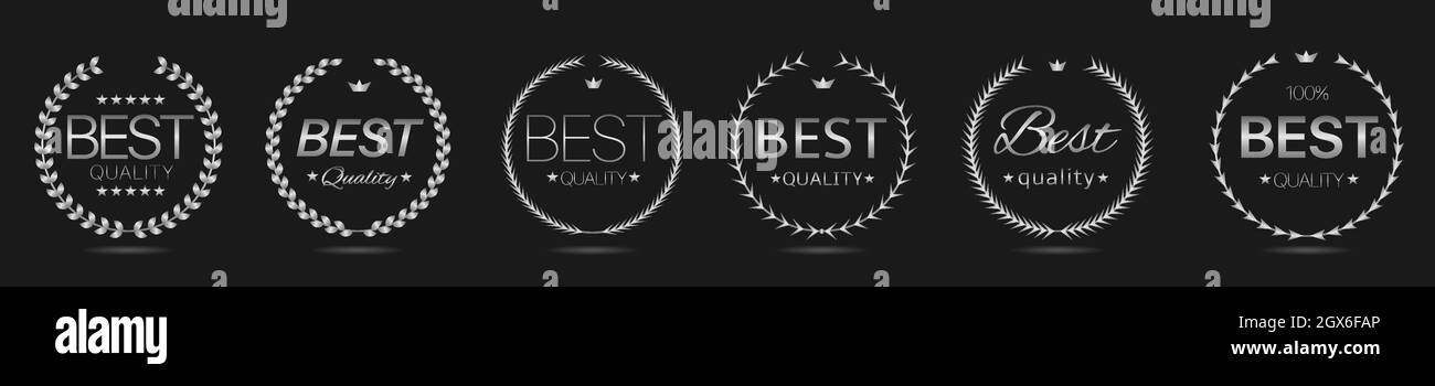 Best quality Silver laurel wreath label set Stock Vector Image & Art ...