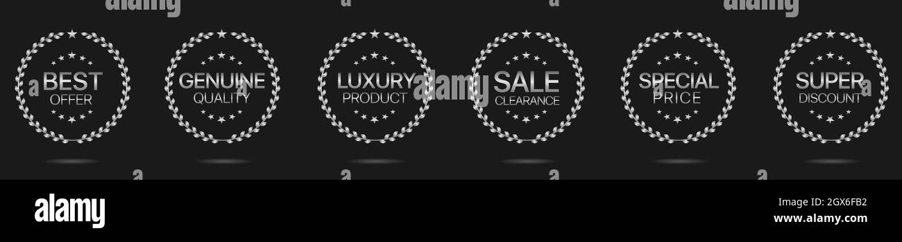 Best quality Silver laurel wreath label set Stock Vector Image & Art ...