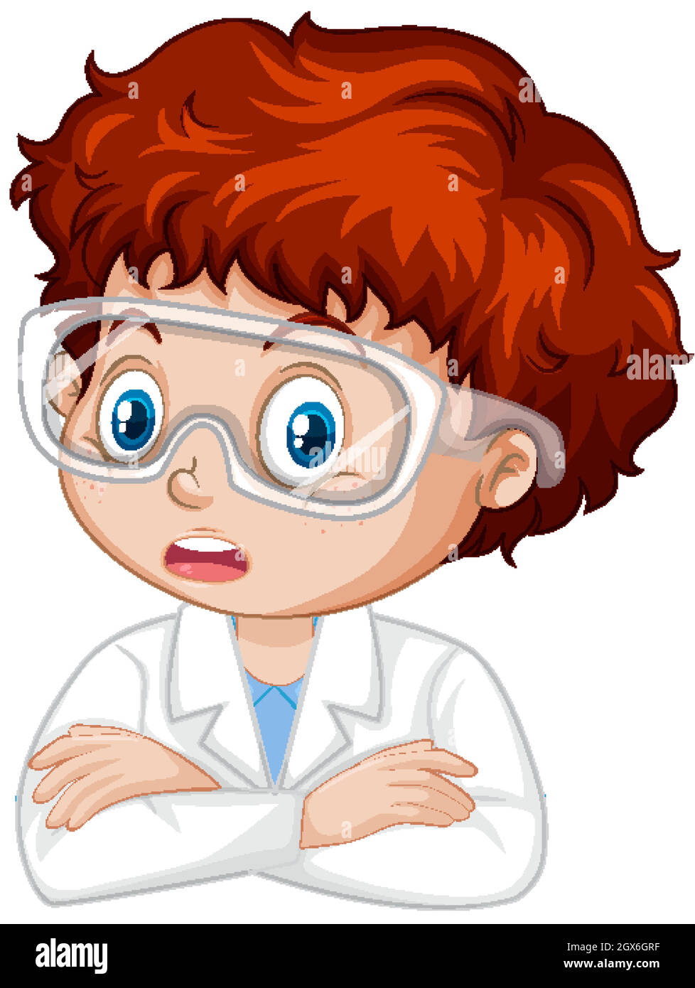 Kids Wearing Safety Goggles Cartoon