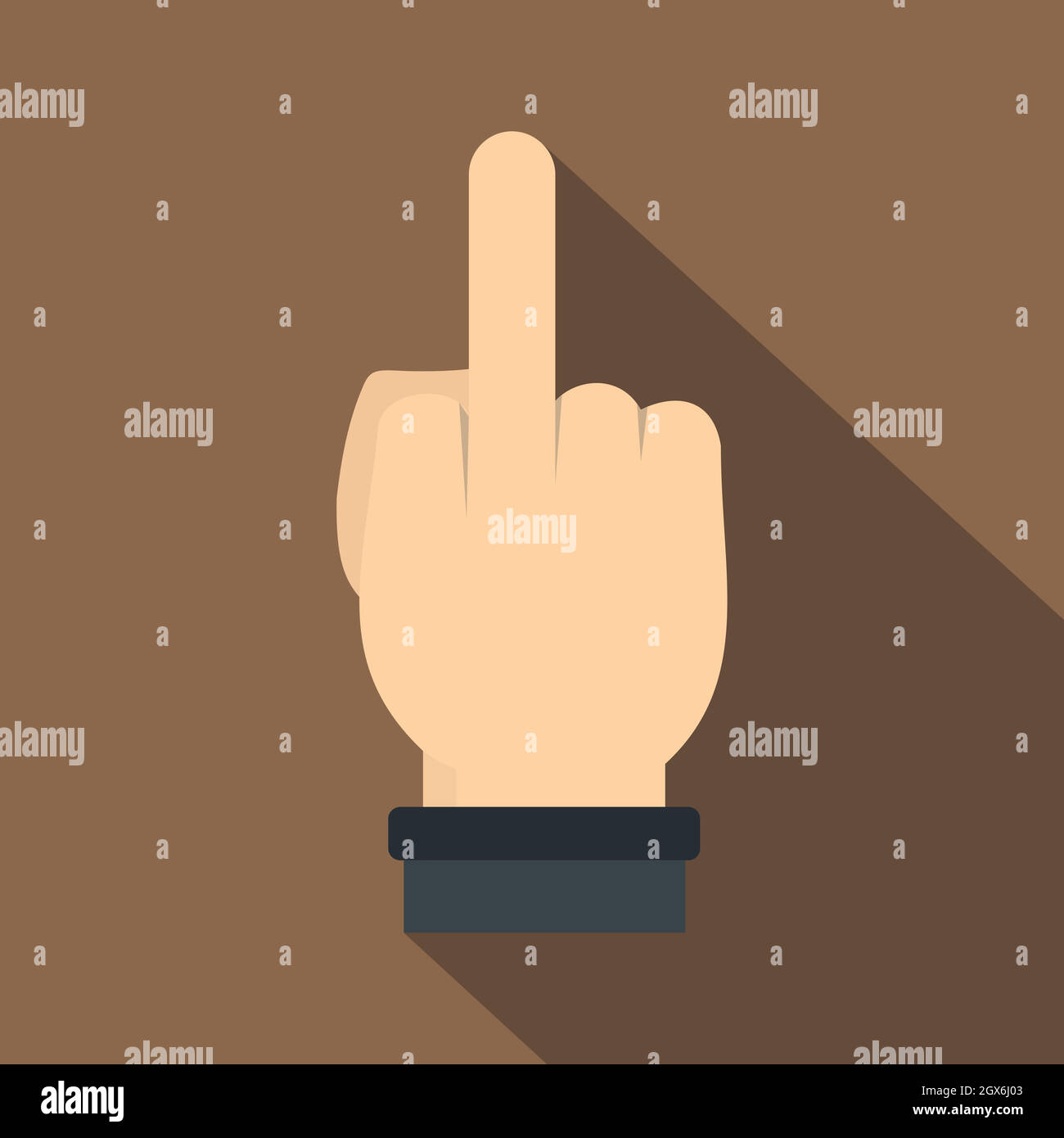 Human hand gesturing with middle finger icon Stock Vector