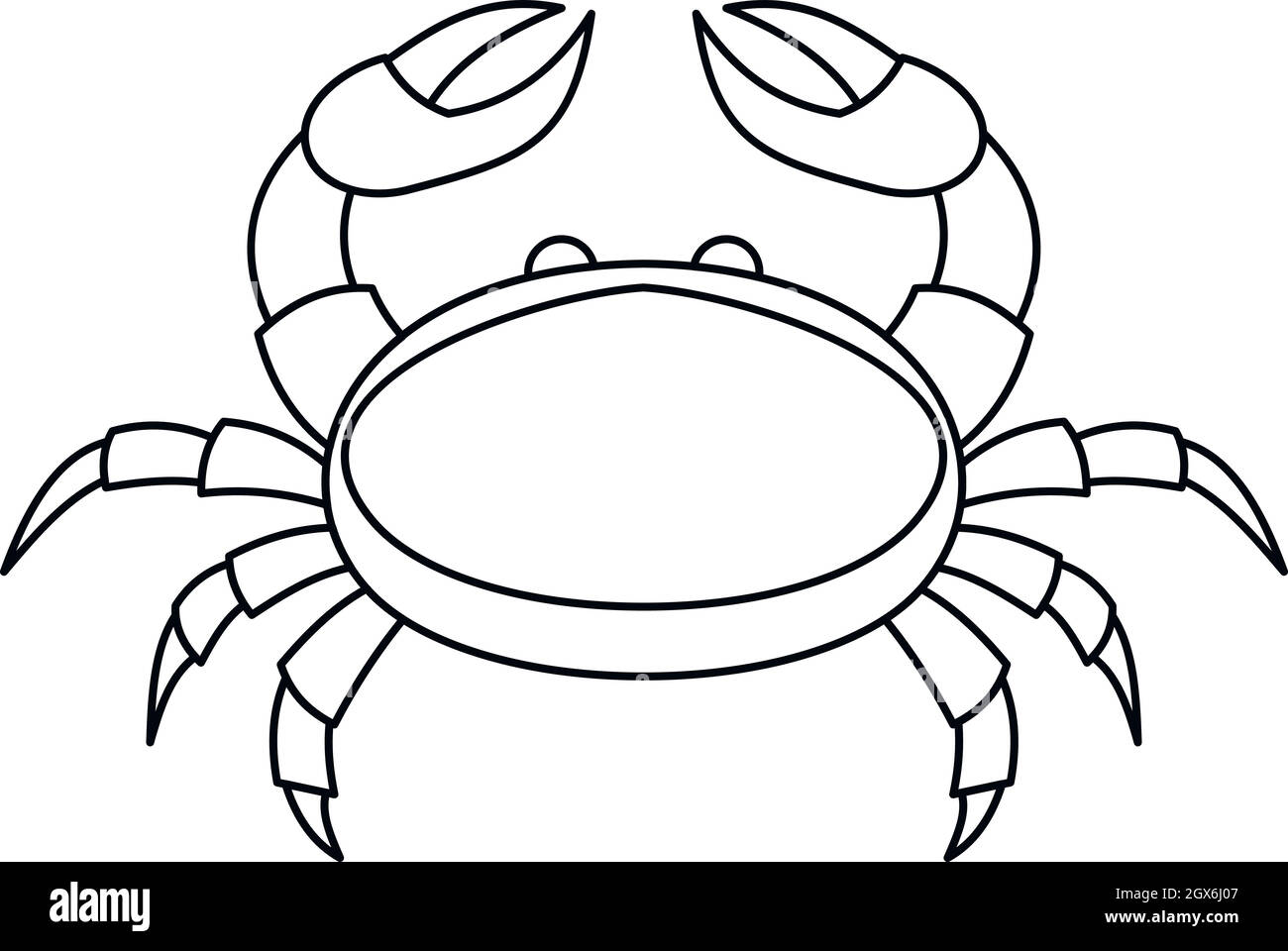 Crab icon, outline style Stock Vector