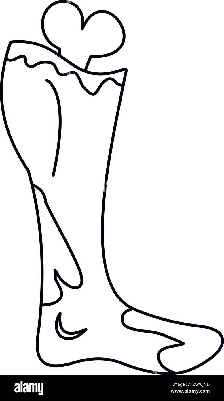 Dead man leg icon, outline style Stock Vector