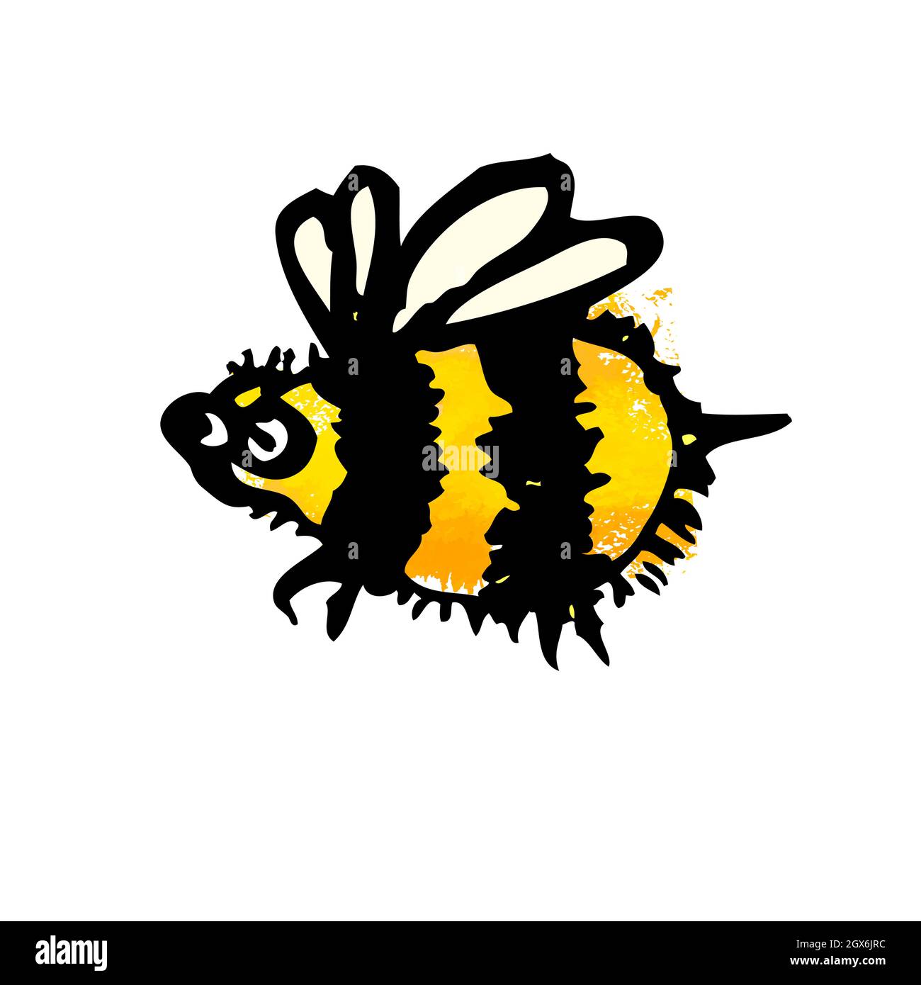 Funny bee. child drawing . Vector illustration Stock Vector