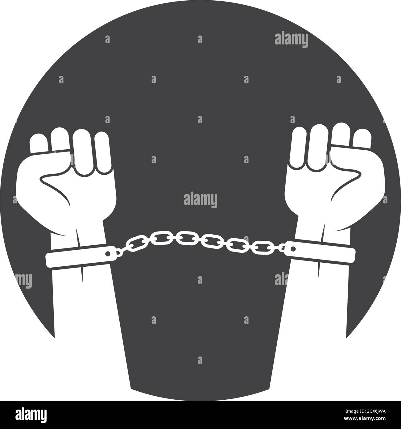Handcuffs illustration Black and White Stock Photos & Images - Alamy