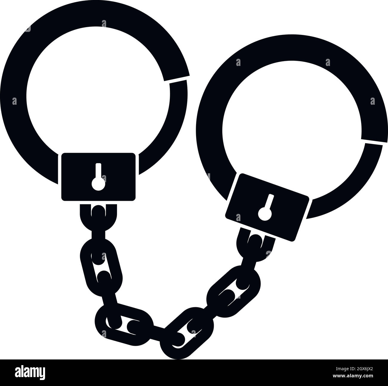 Handcuffs icon, simple style Stock Vector
