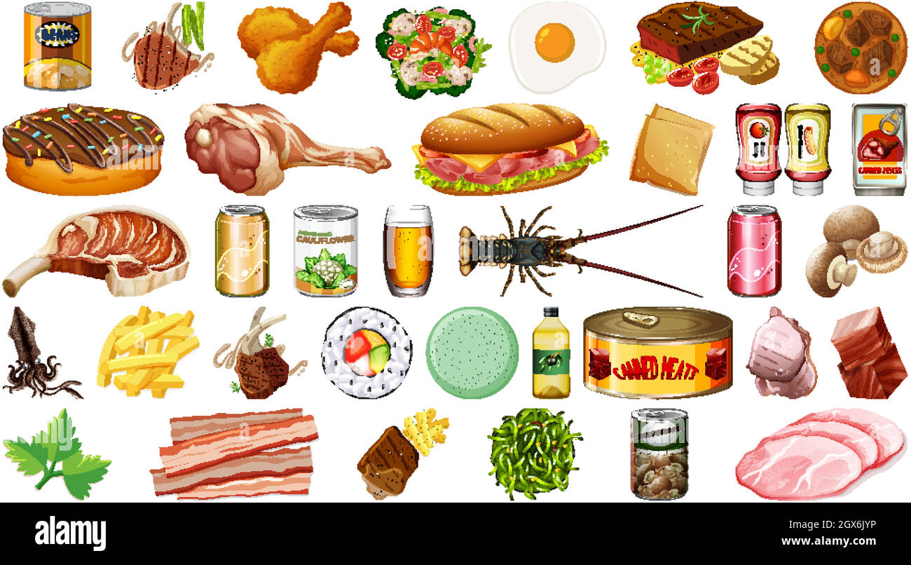 Set of food isolated Stock Vector Image & Art - Alamy