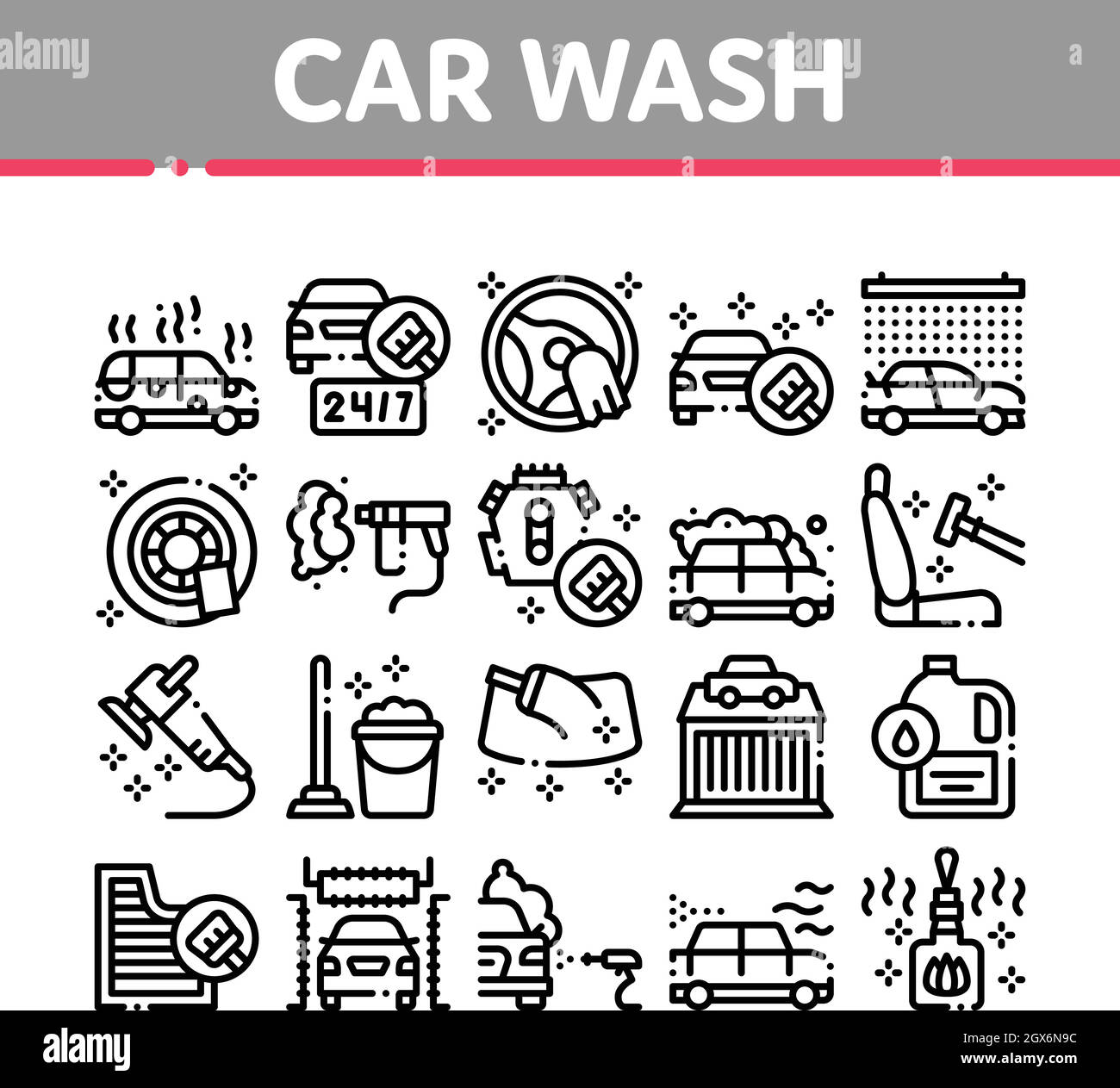 Car wash icons black white hi-res stock photography and images - Alamy