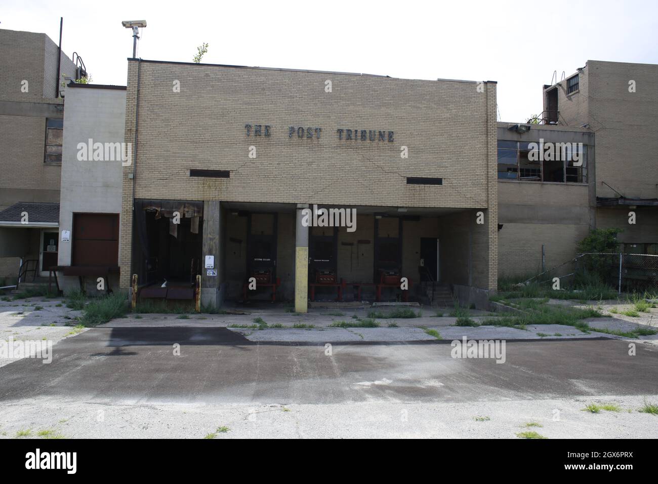 The old Gary Post Tribune newspaper building is left falling apart in
