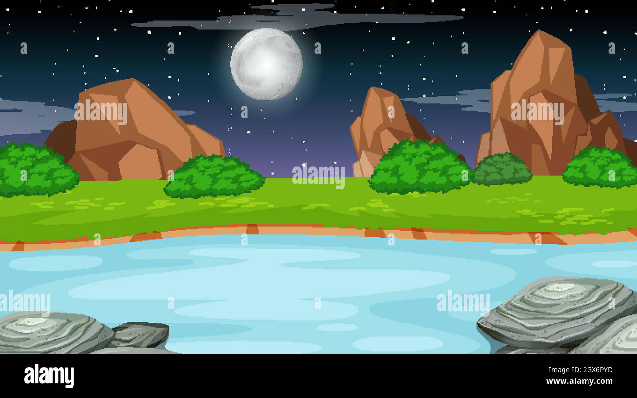 Animated Night Rivers Through long grass Stock Vector Images - Alamy