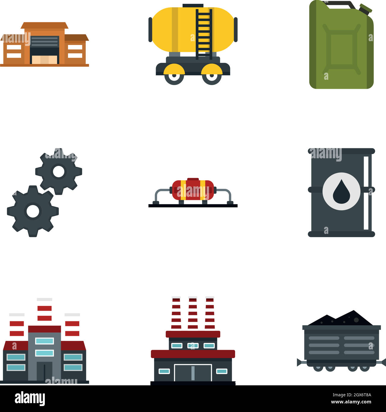 Oil and petrol icons set, flat style Stock Vector Image & Art - Alamy
