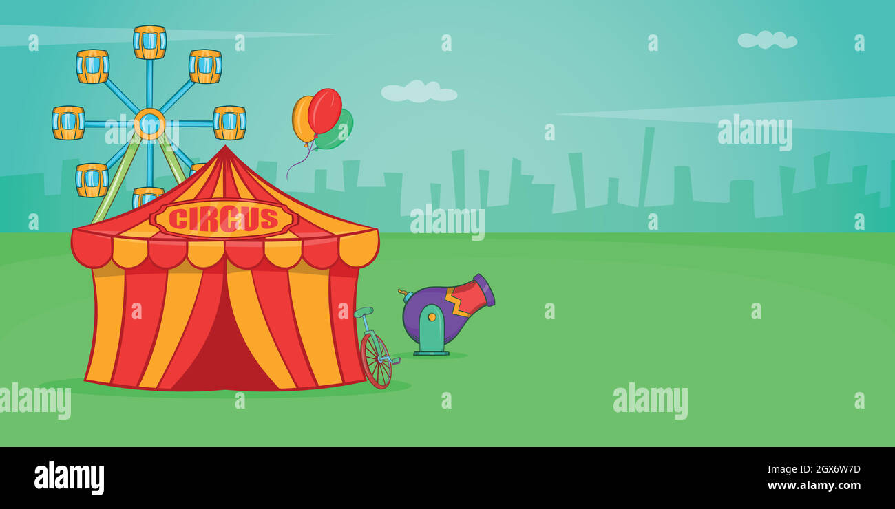 Circus horizontal banner, cartoon style Stock Vector Image & Art - Alamy