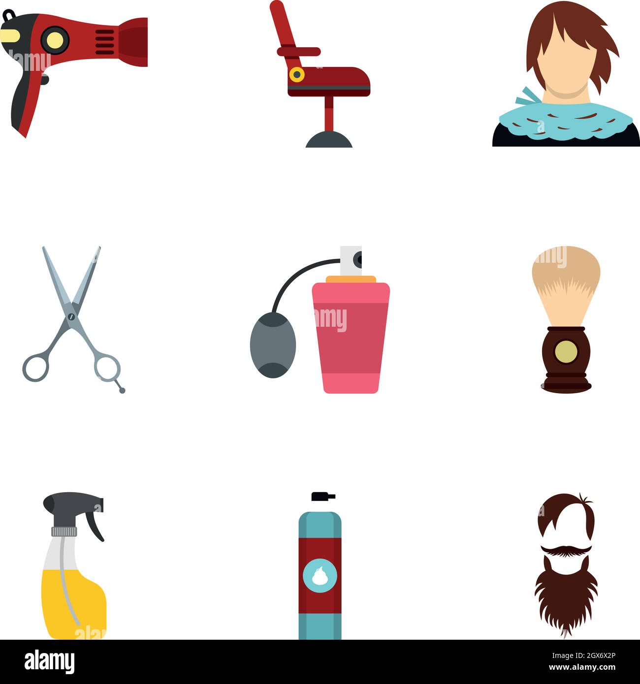 Barbershop icons set, flat style Stock Vector Image & Art - Alamy