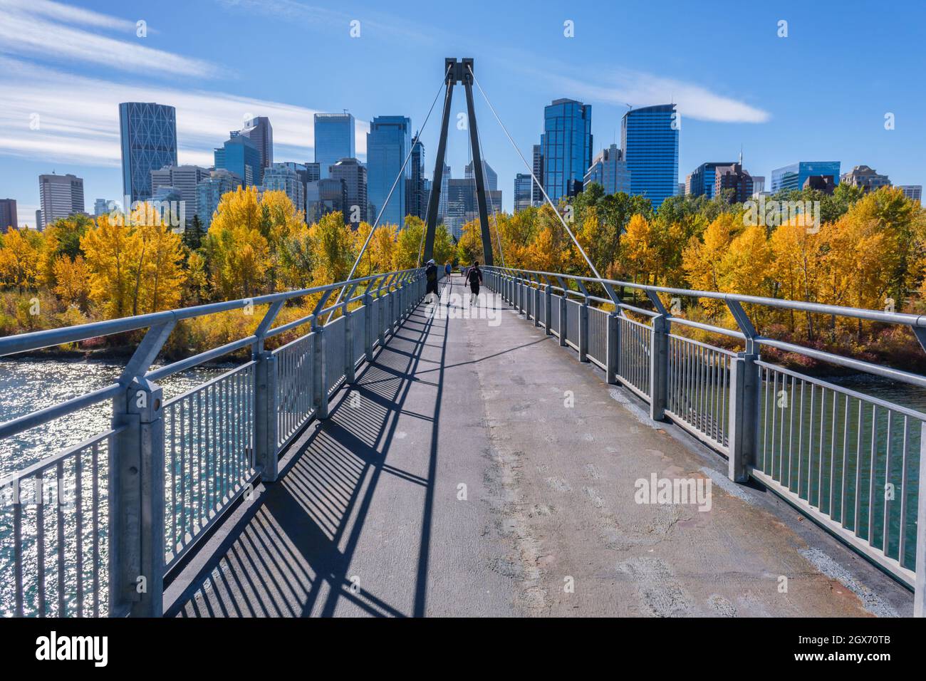 Calgary, Alberta, Canada 27 September 2021 Bow River Pathway between
