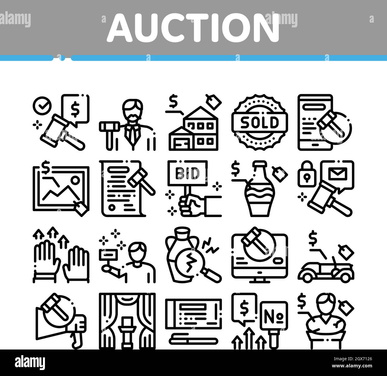 Goods auction Stock Vector Images - Alamy