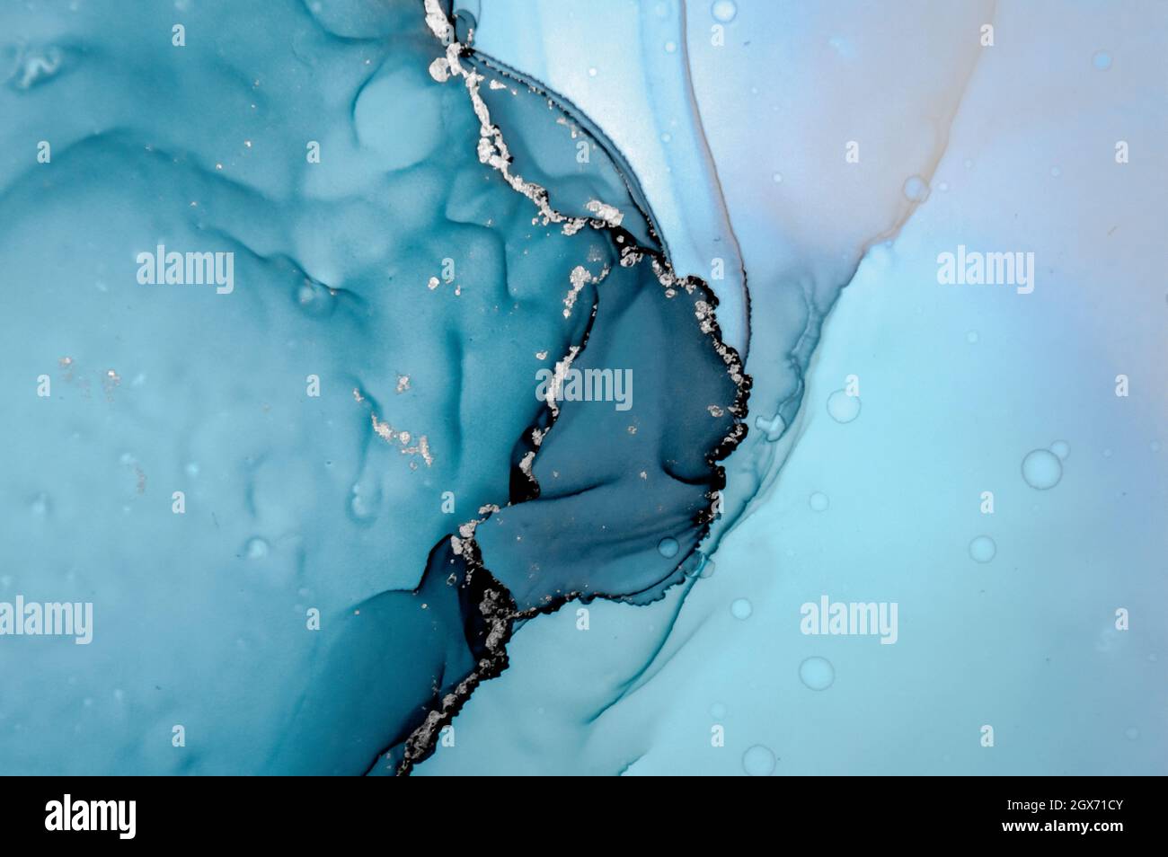 Color Ocean Water. Alcohol Inks Abstract Blue Stock Photo - Alamy