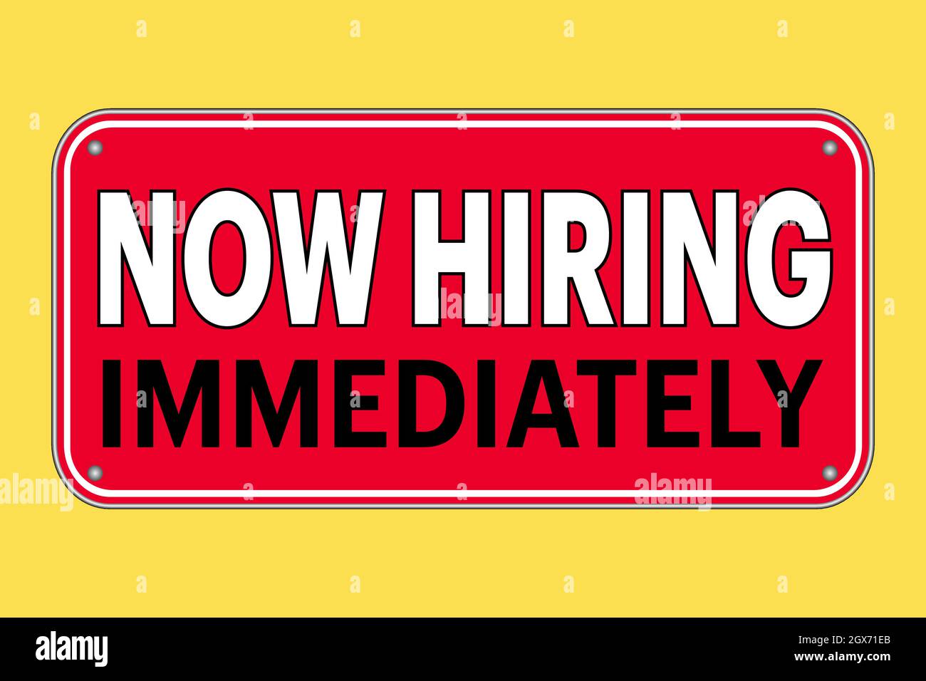 Now Hiring Immediately sign - Vector Illustration Stock Vector Image