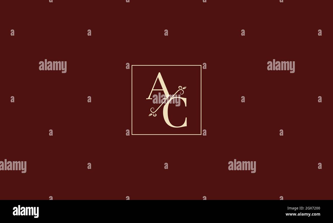 LETTERS A C LOGO DESIGN WITH NEGATIVE SPACE EFFECT FOR ILLUSTRATION Stock Vector