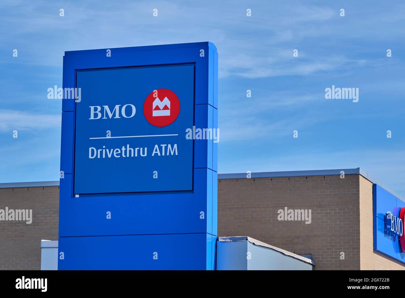 The Bank of Montreal or BMO is one of the major charted banks in Canada. Stock Photo