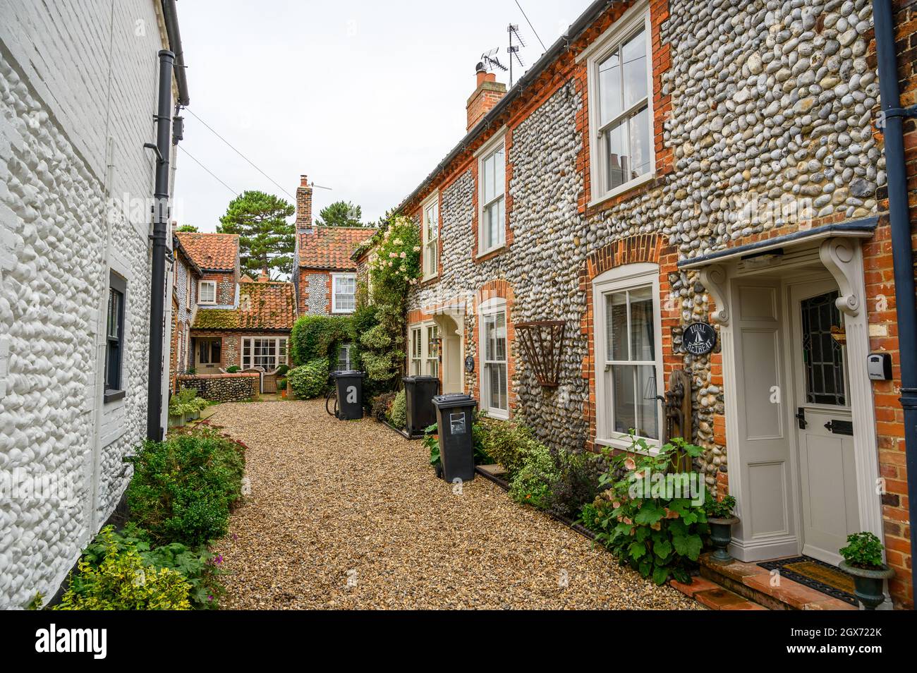 High Street in Blakeney village is a charming road with period houses with rendered or flint