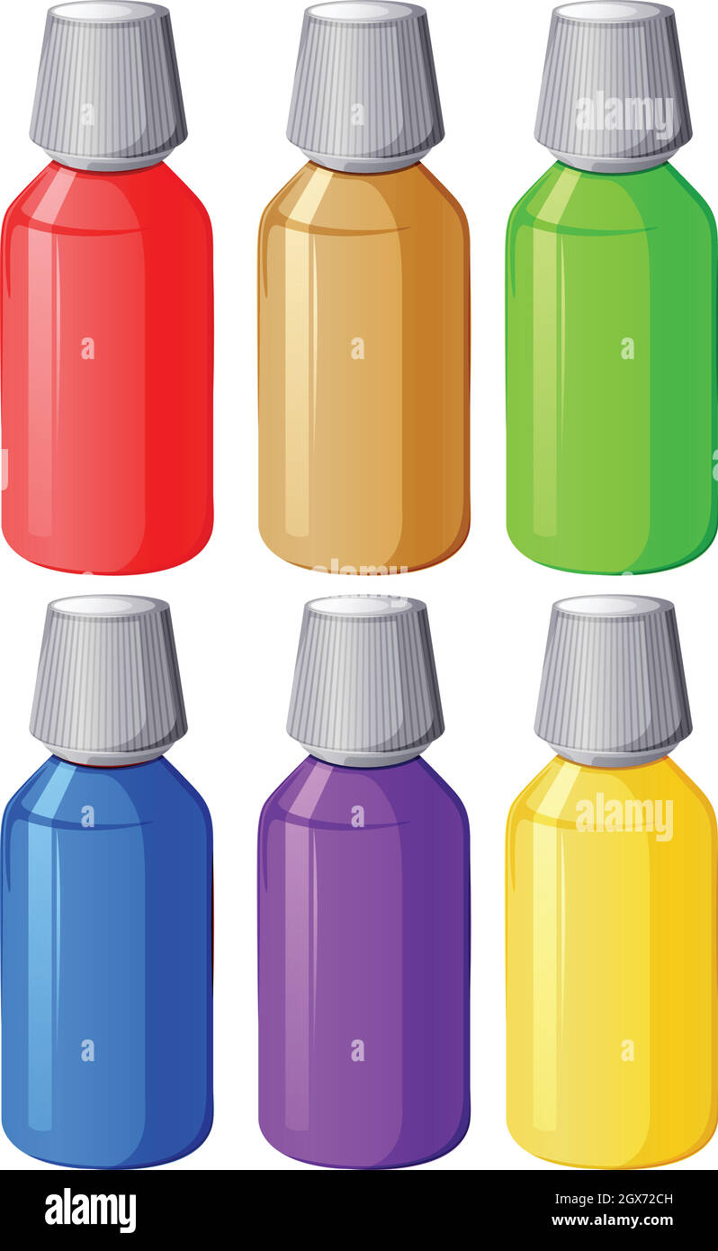 Colourful medical bottles Stock Vector
