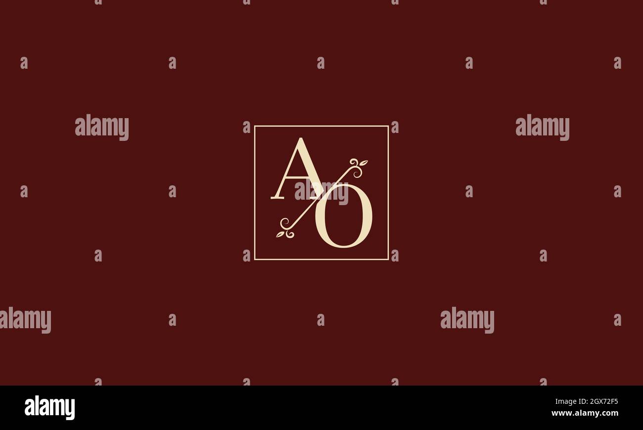LETTERS A O LOGO DESIGN WITH NEGATIVE SPACE EFFECT FOR ILLUSTRATION USE Stock Vector
