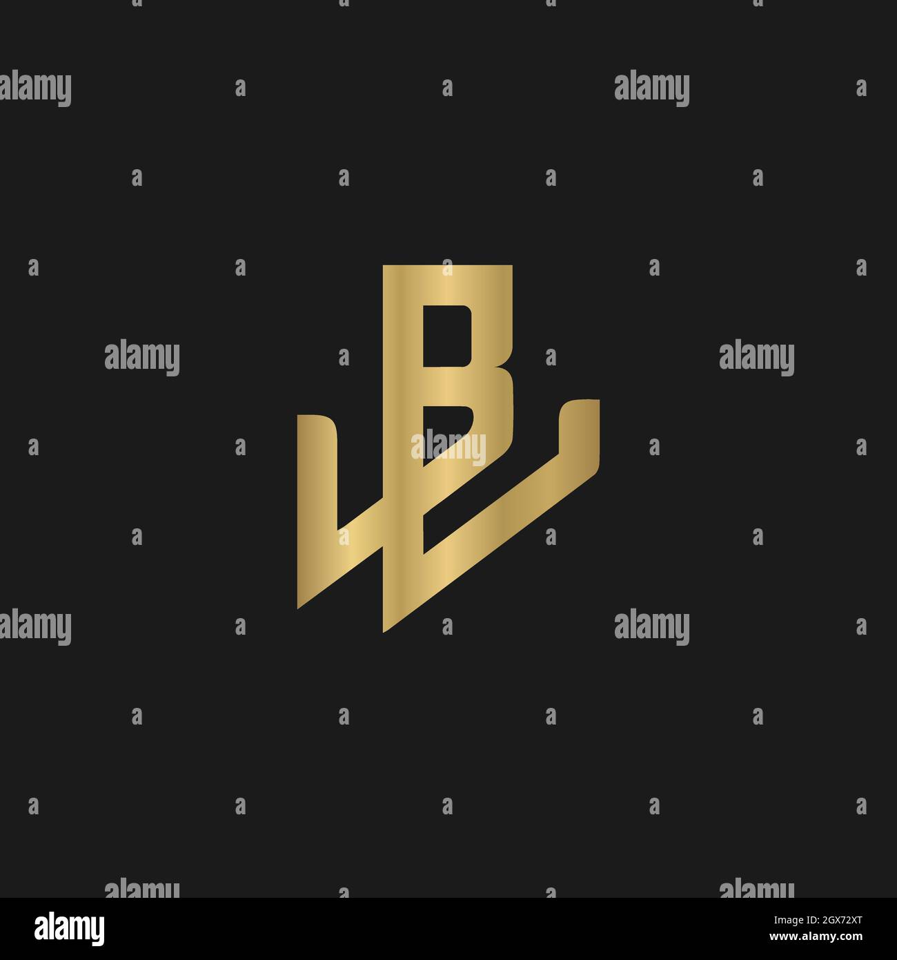 Alphabet Initials logo BW, WB, W and B Stock Vector